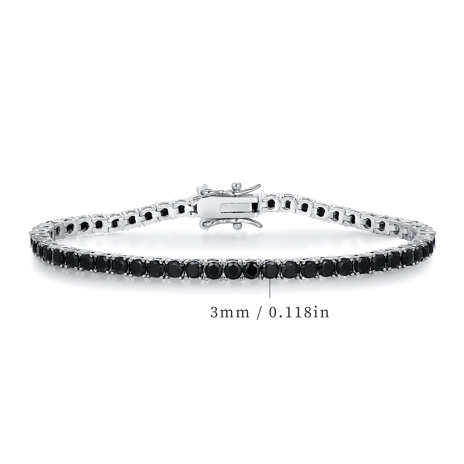 Kupfervergoldetes 18K Schwarz Nano Tennis Armband