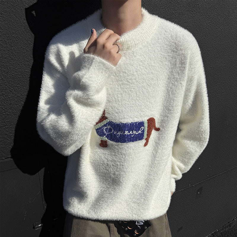 Freizeit-Pullover mit Dackel-Design