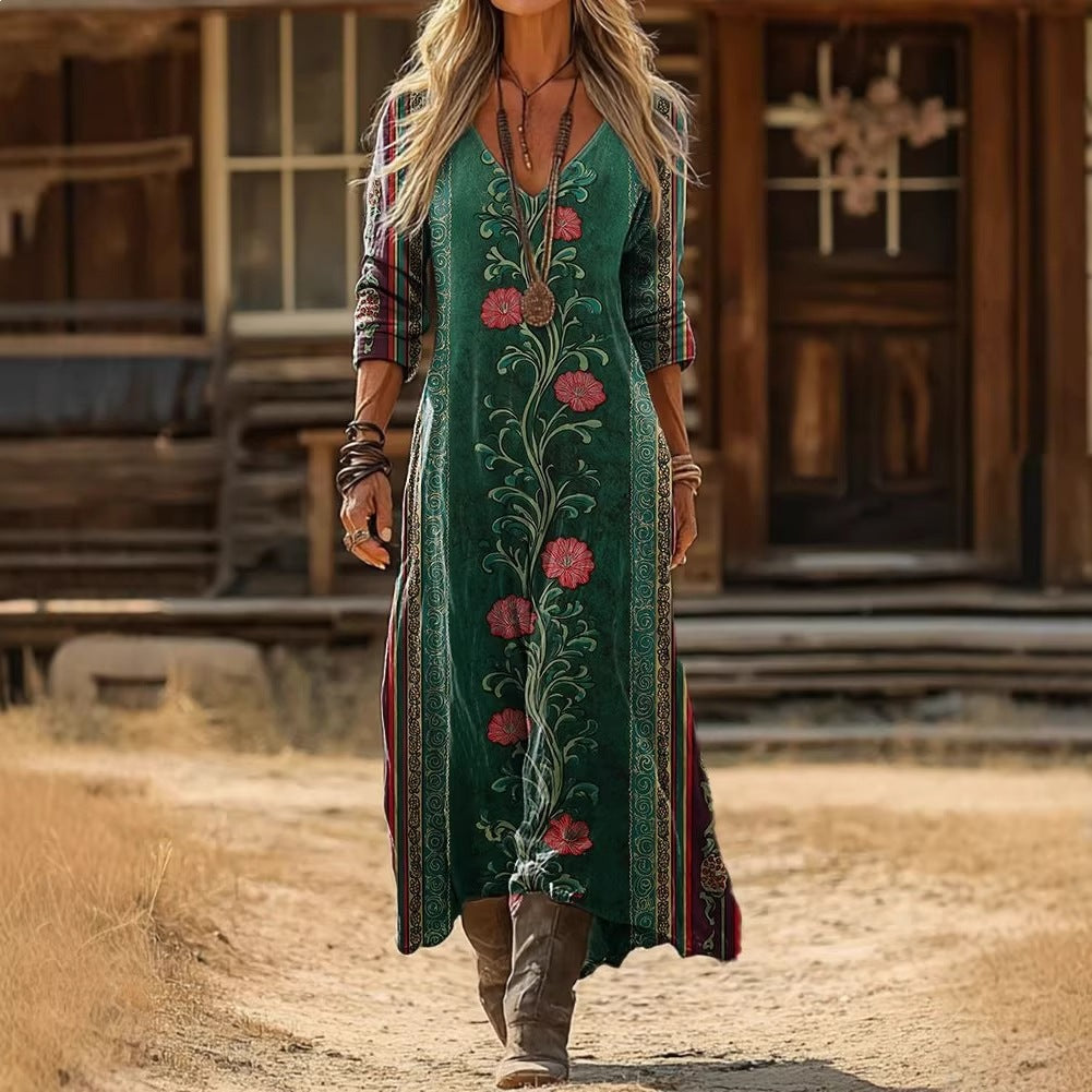 Boho-Kleid mit 3D-Ethno-Muster – Bild 2 | LuxeStyle