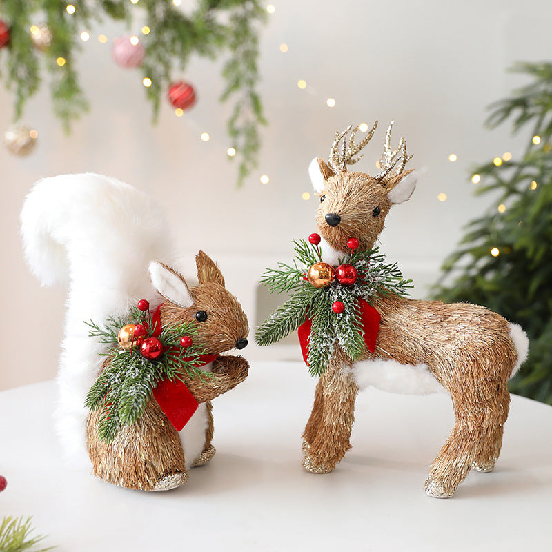 Weihnachtsornamente aus Stroh – Elch, Eichhörnchen, Reh – Bild 6 | LuxeStyle