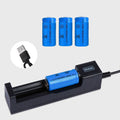 4er-Pack 16340 Li-Ion Akkus mit USB-Ladegerät