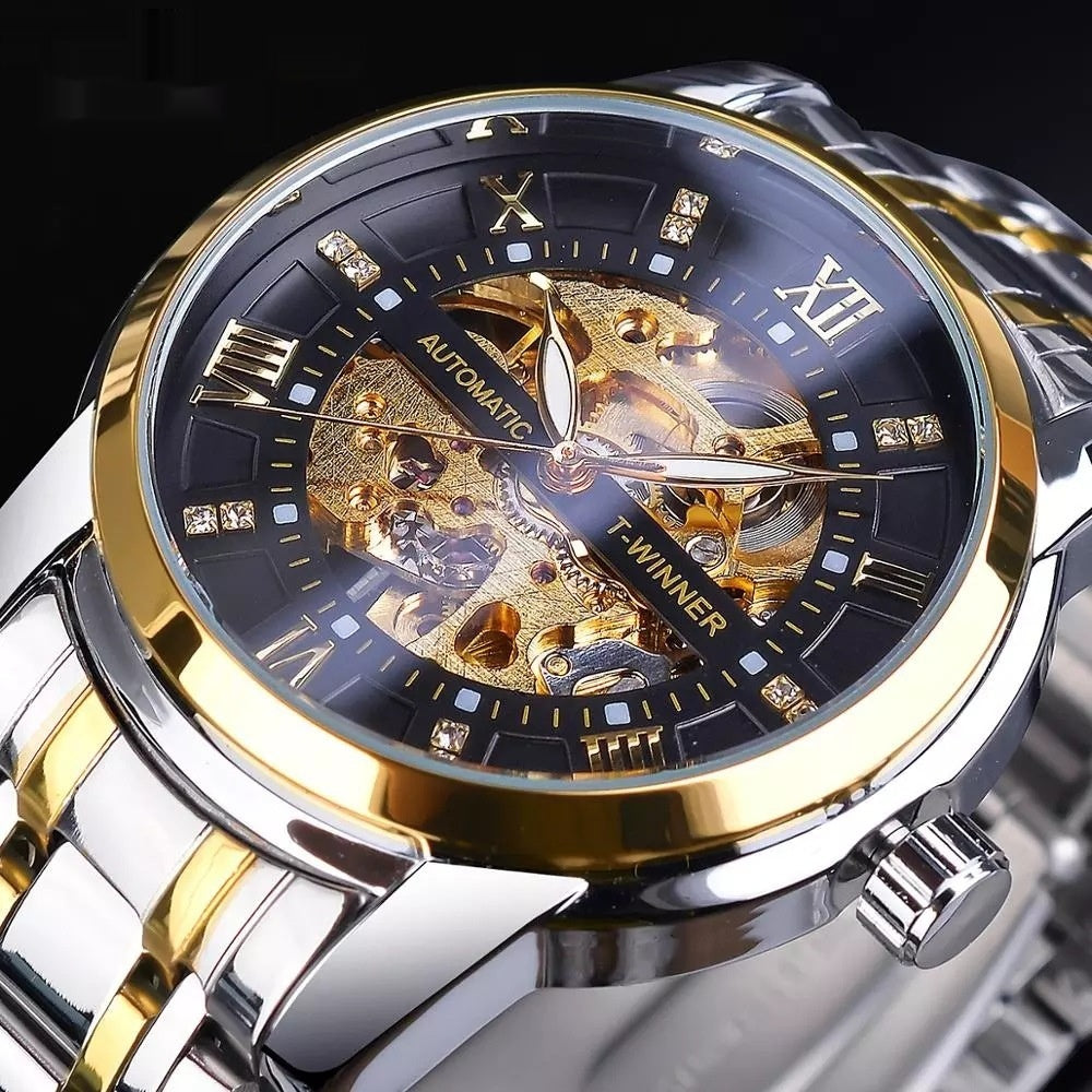 Herren Mechanische Uhr mit Hohlmuster