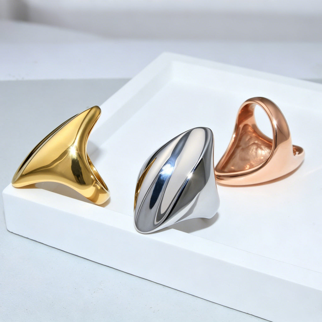 Ring «Streamlined Arc» aus poliertem Edelstahl