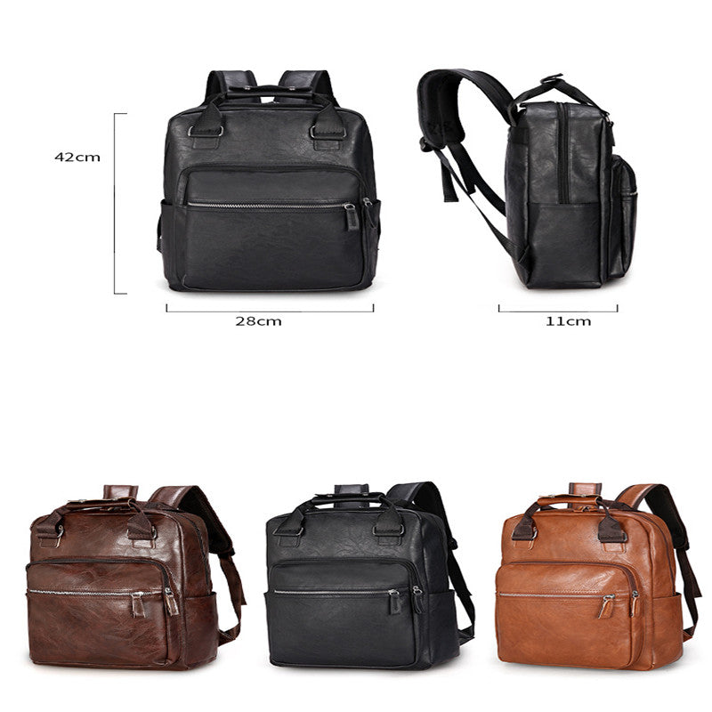 Grosser Reise-Laptop-Rucksack aus PU-Leder – Bild 3 | LuxeStyle