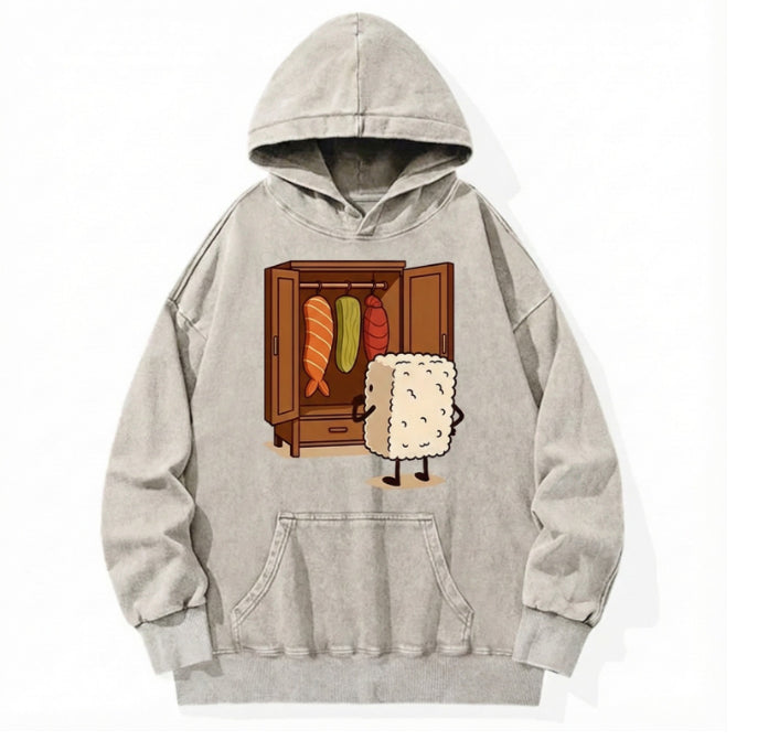 Vintage Hoodie aus Baumwolle mit Schneeflocken-Print