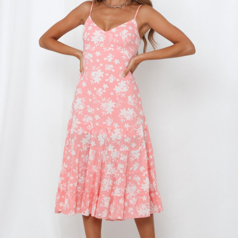 Geblümtes Trägerkleid mit Bindedetail – Bild 2 | LuxeStyle