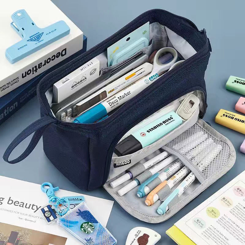 Doppelfach-Stoff-Taschenset für Stifte – Bild 2 | LuxeStyle
