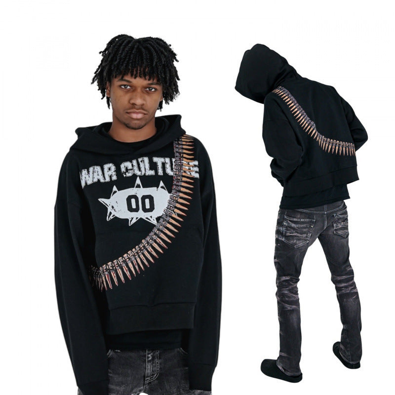 Trendiger Loose Fit Hoodie aus Plüschbaumwolle – Ansicht 8