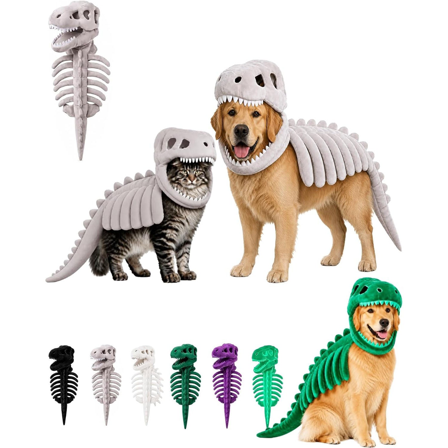 Dinosaurier-Skelett Kostüm für Haustiere