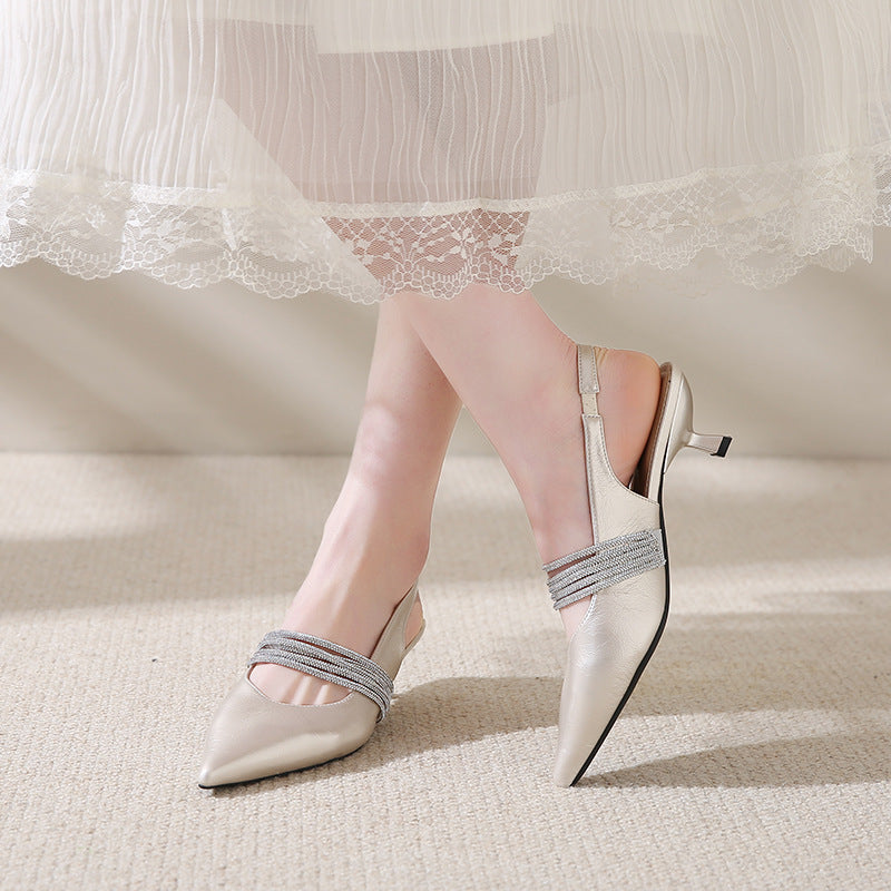 Sandalen mit Strass-Absatz – Bild 7 | LuxeStyle