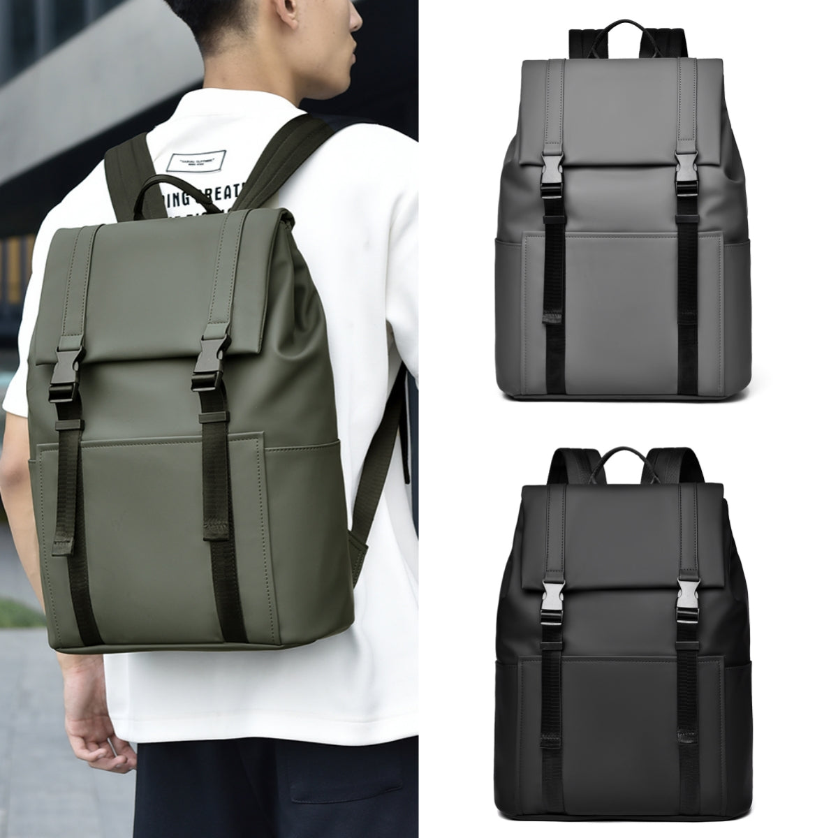 Stilvoller Herrenrucksack mit Seitentaschen – Bild 7 | LuxeStyle