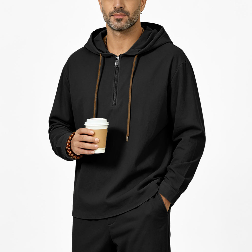 Leichtes Leinen-Sweatshirt mit Kapuze