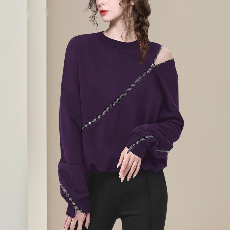 Damen-Western-Shirt - schlankes Fit, schwarz, lila
