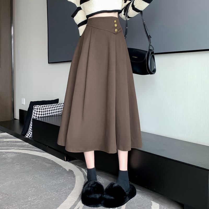 Eleganter Midirock aus Wolle mit hohem Bund