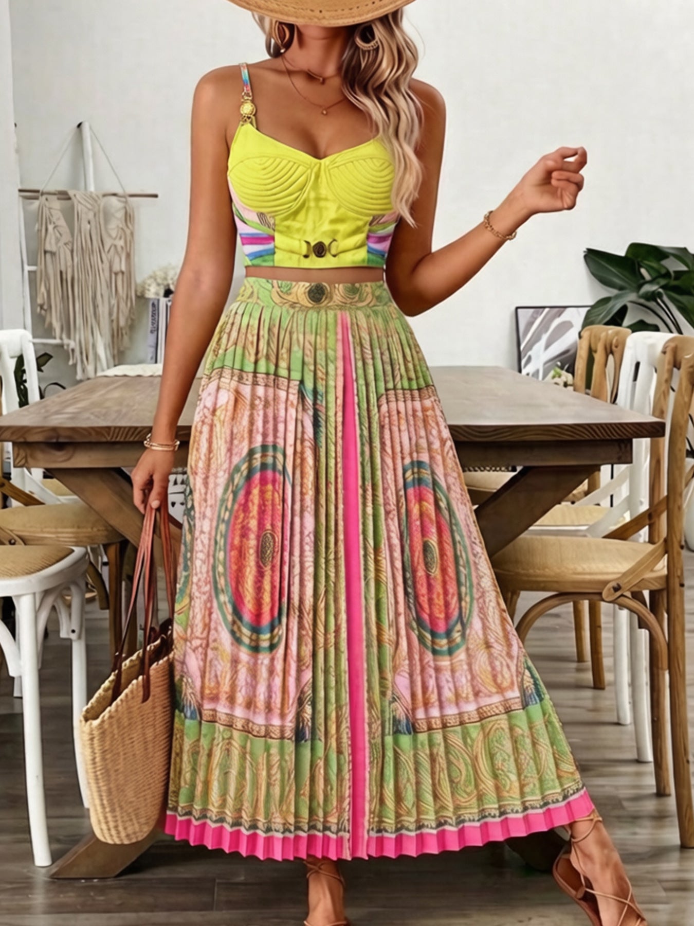 Romantisches fliessendes Strandkleid-Set