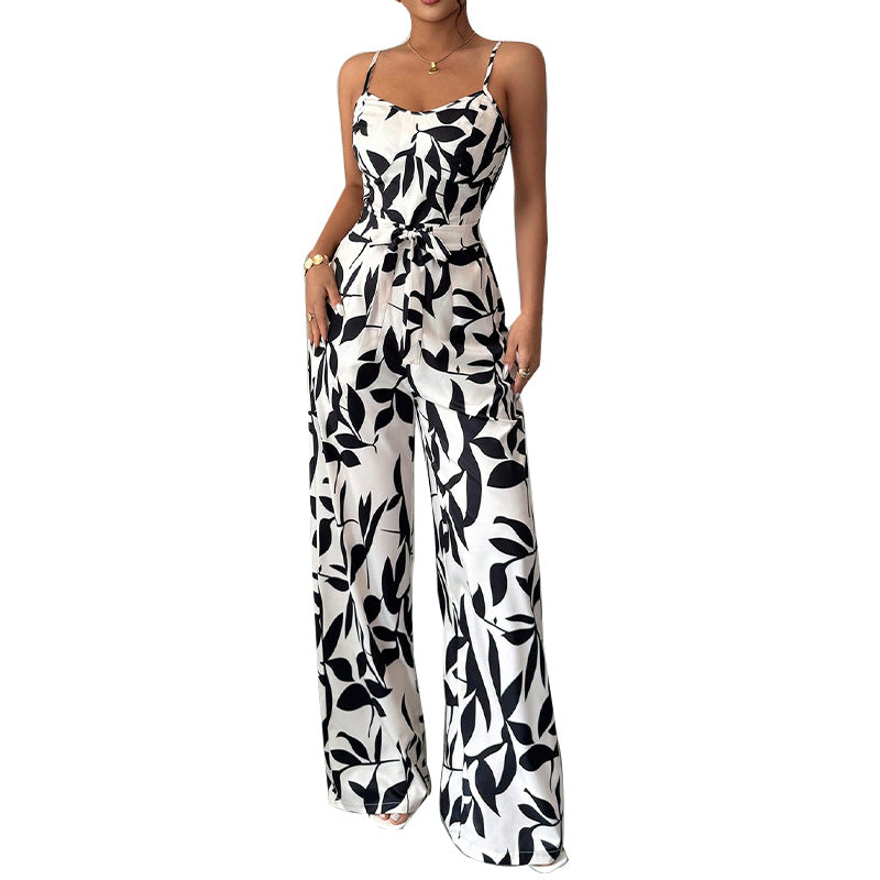 Blumiger ärmelloser Jumpsuit für Damen