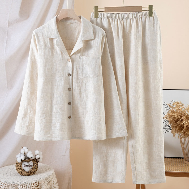 Einfaches Baumwoll-Pyjama-Set
