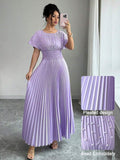 Damen Faltenkleid mit Perlen-Detail – Bild 6 | LuxeStyle