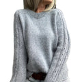 Grauer Damen Pullover mit Rundhals