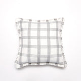 Farbe: Weiss Hintergrund Grau Linie, 45 × 45 cm Kissenbezug
