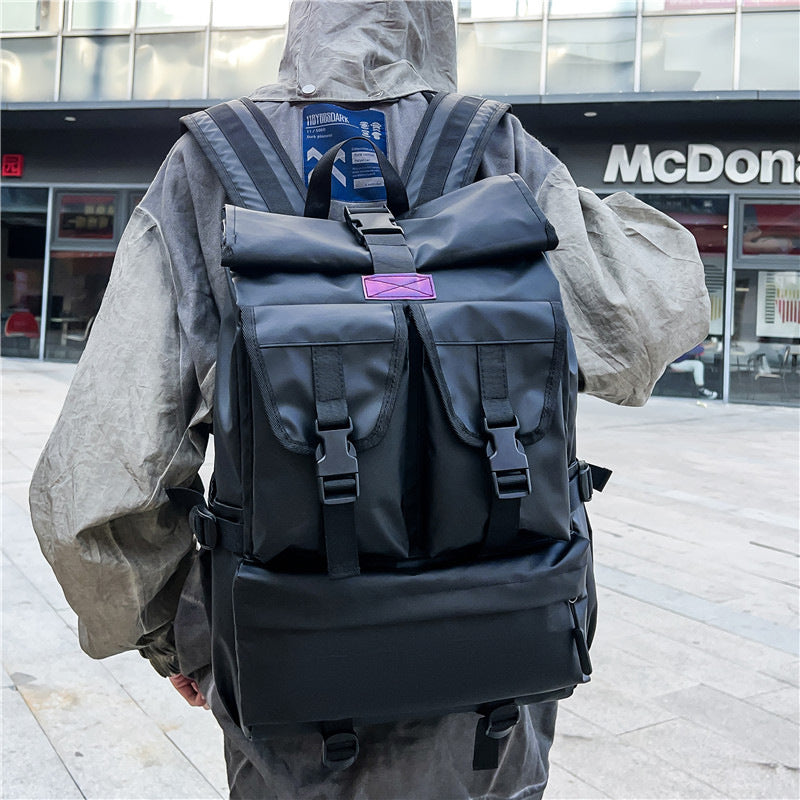 Schwarzer Rucksack für Männer – Grosses Transportbackpack – Bild 3 | LuxeStyle
