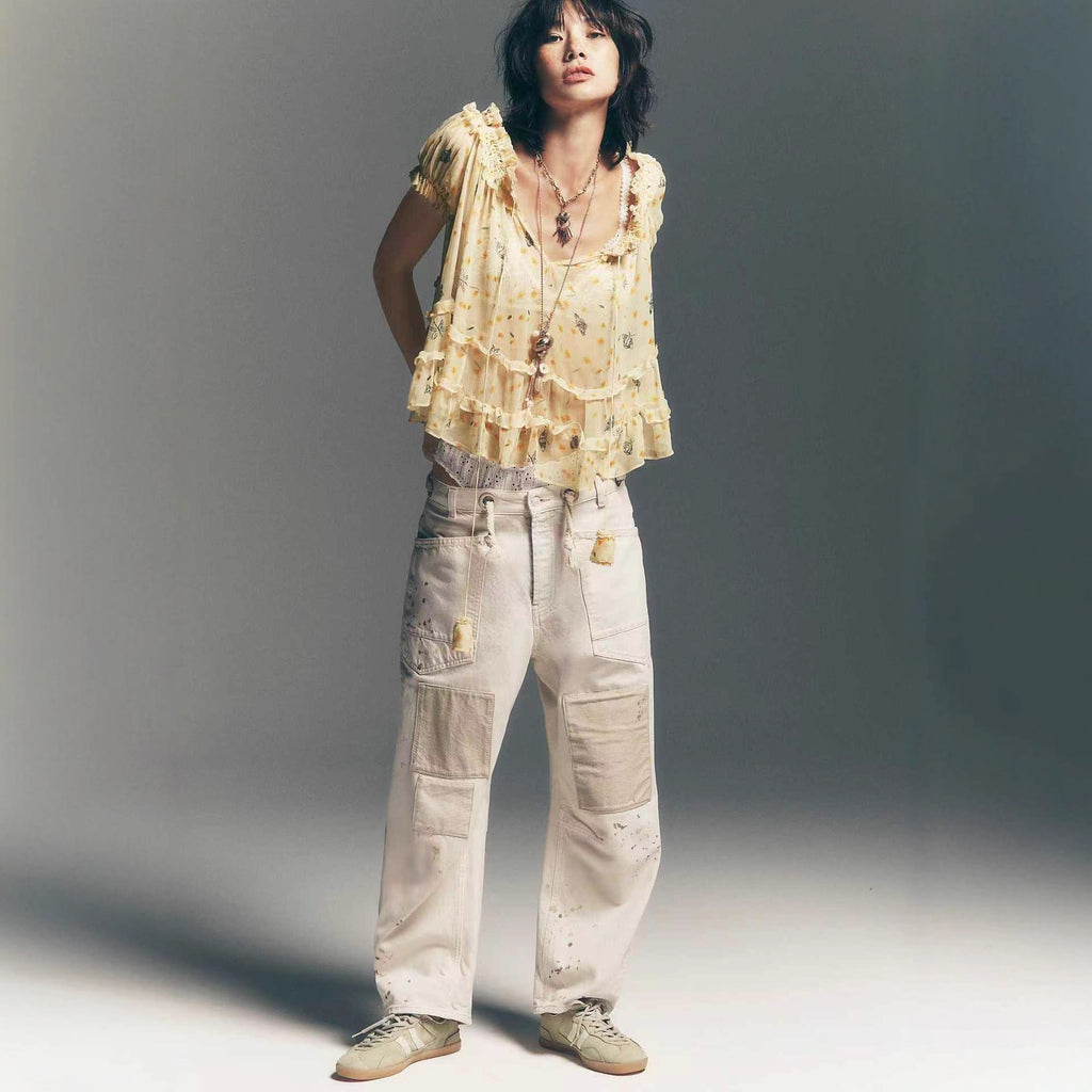 Vintage-Patchwork Jeans