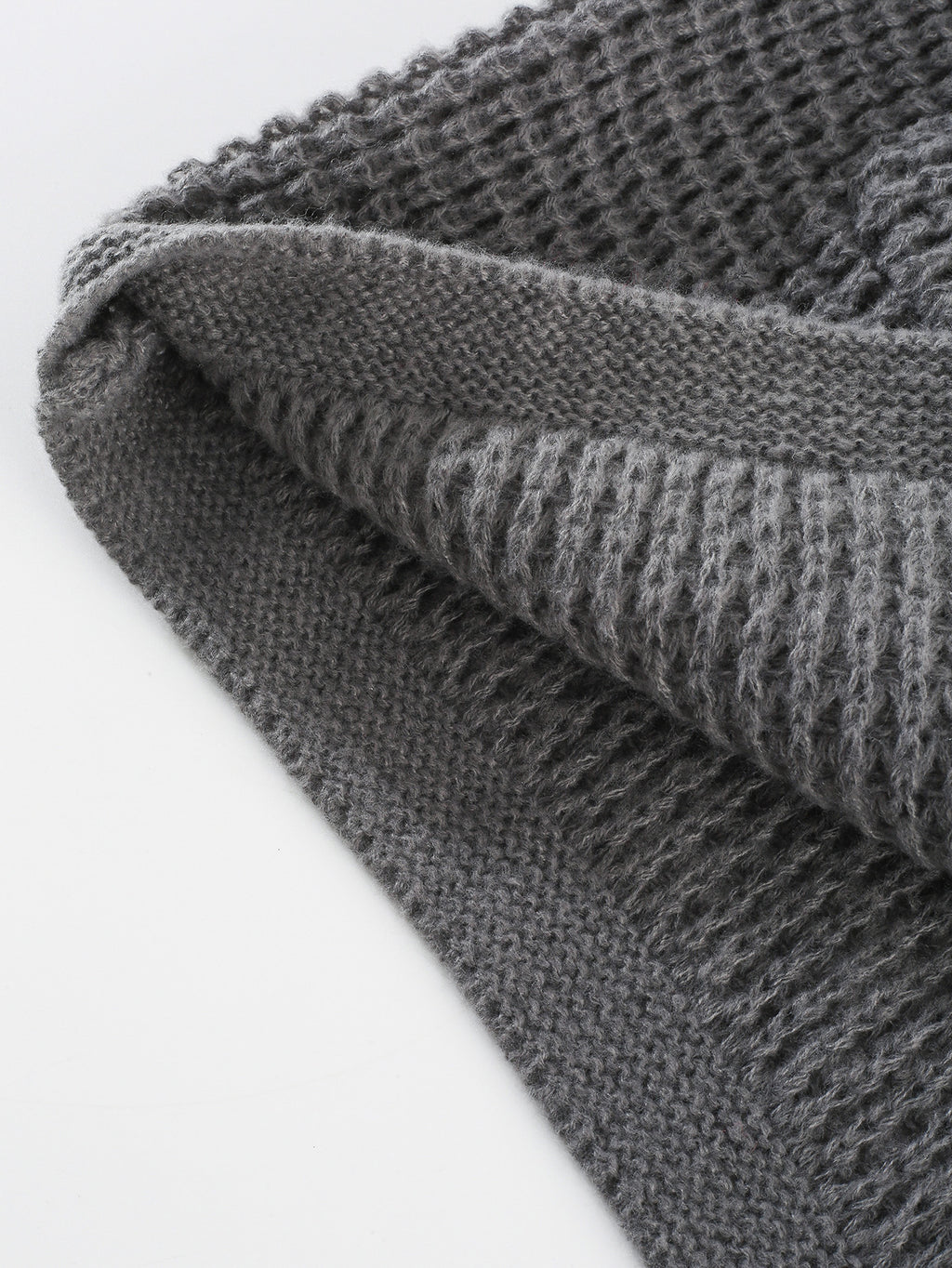 Boho Plus-Grösse Langarm Strickcardigan mit Laternenärmeln