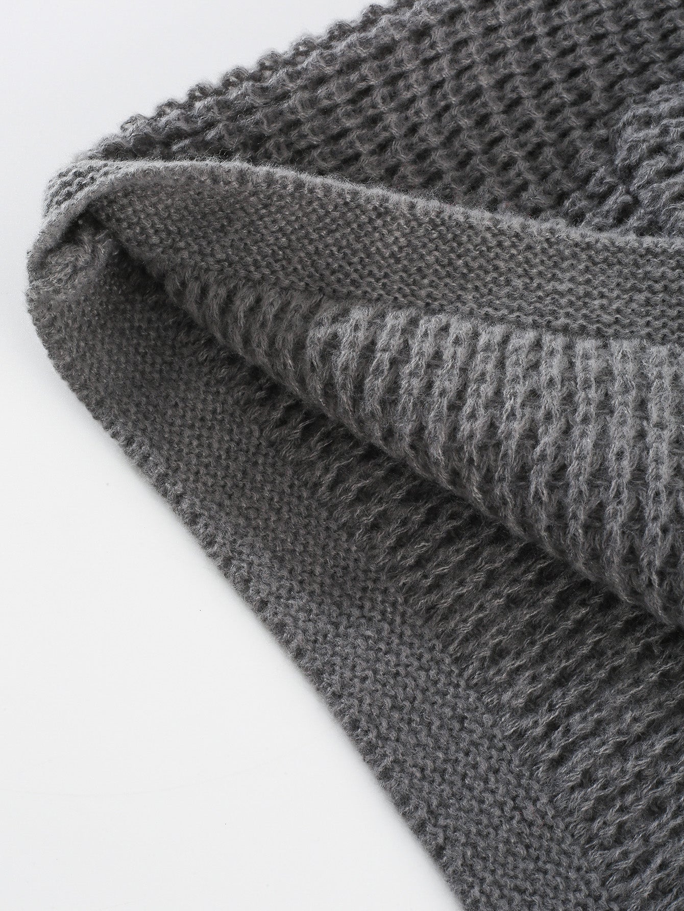 Boho Plus-Grösse Langarm Strickcardigan mit Laternenärmeln