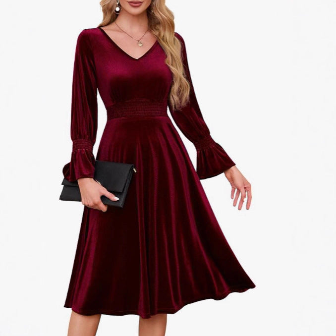 Damen A-Linien-Kleid mit ausgestellten Ärmeln – Bild 3 | LuxeStyle