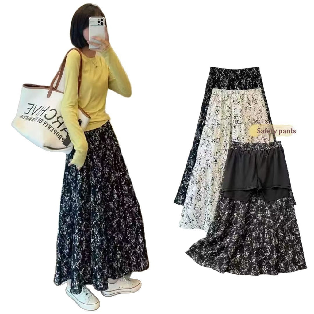 Blumiger Chiffon-Rock für junge Frauen