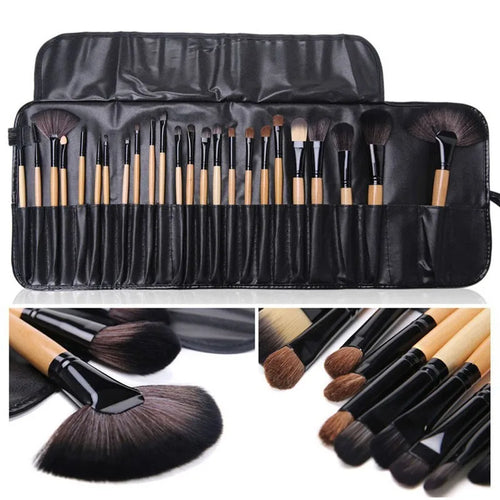 24-teiliges Profi-Bürsten-Set für Grundierung, Rouge & Augenbrauen – Bild 2 | LuxeStyle