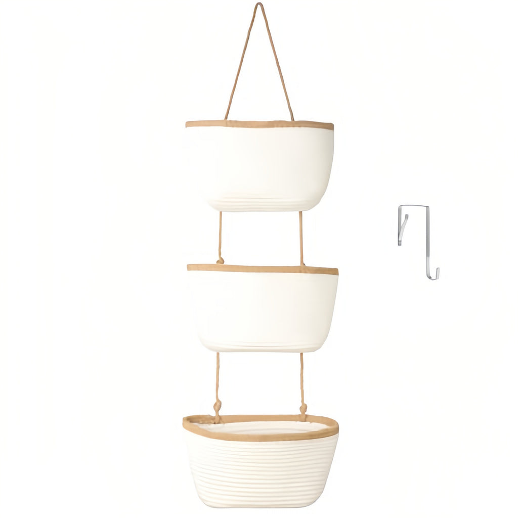 Wandkorb aus Baumwollseil – Mehrschicht-Organizer – Bild 6 | LuxeStyle