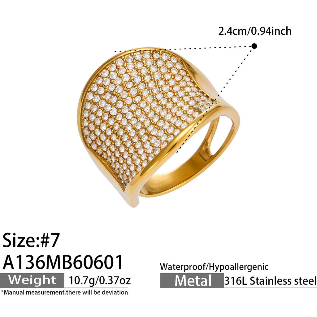 18k Gold Damenring Edelstahl