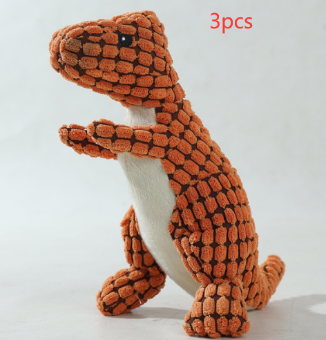Beissfestes Plüsch-Dinosaurier-Hundespielzeug mit Sound – Bild 3 | LuxeStyle