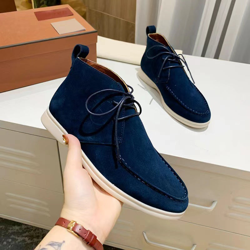 Herren Mid-Top Schnürstiefeletten Mattleder