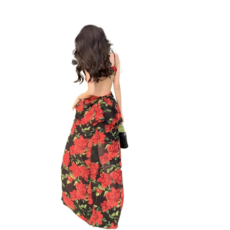 Elegantes Maxikleid mit Rosenprint – Bild 3 | LuxeStyle