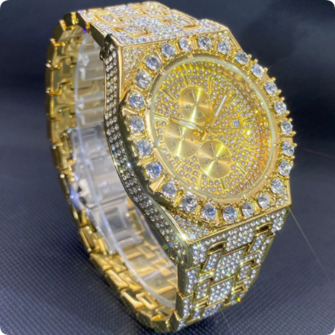 LuxeStyle Herrenuhr mit Strasssteinen und Quarzwerk – Bild 6 – LuxeStyle Schweiz