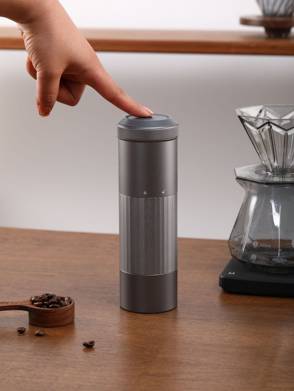 Kabellose Kaffeemühle mit USB-Ladefunktion