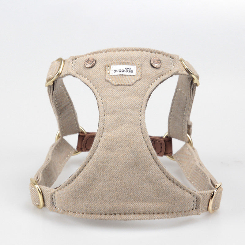 Verstellbares Denim-Hundegeschirr für kleine Hunde | LuxeStyle
