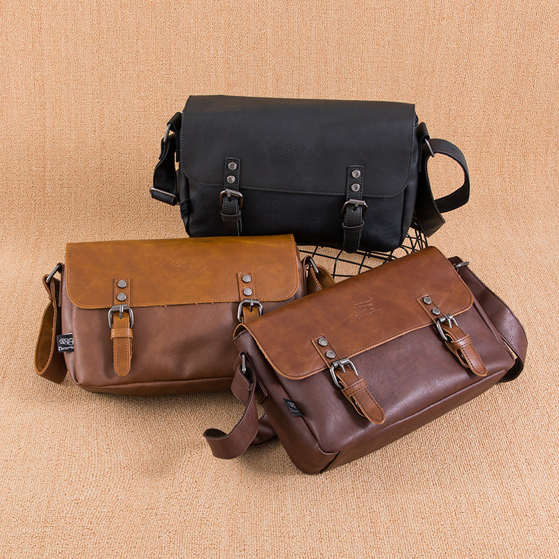 Koreanischer Herren PU Leder Retro Flip Schultertasche | LuxeStyle