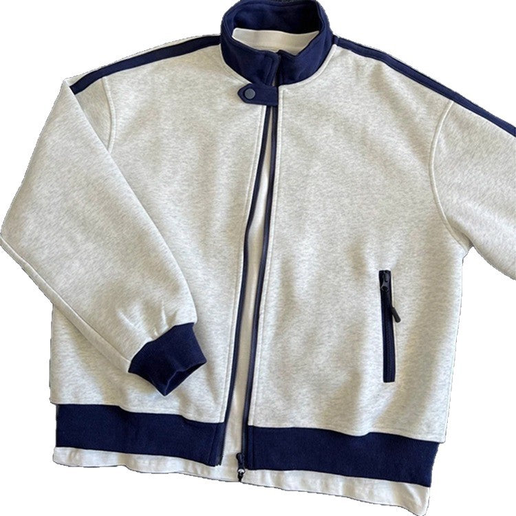 Cardigan Hoodie mit Stehkragen