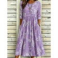 Besticktes Midikleid mit Rundhalsausschnitt
