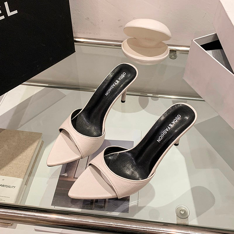 Elegante High Heel Pantoletten mit spitzer Zehe