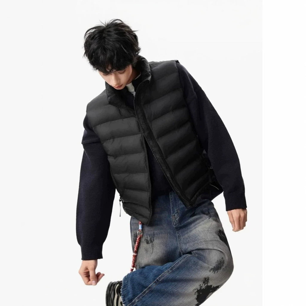 Schwarzer Baumwoll-gefütterter Westejacke | LuxeStyle
