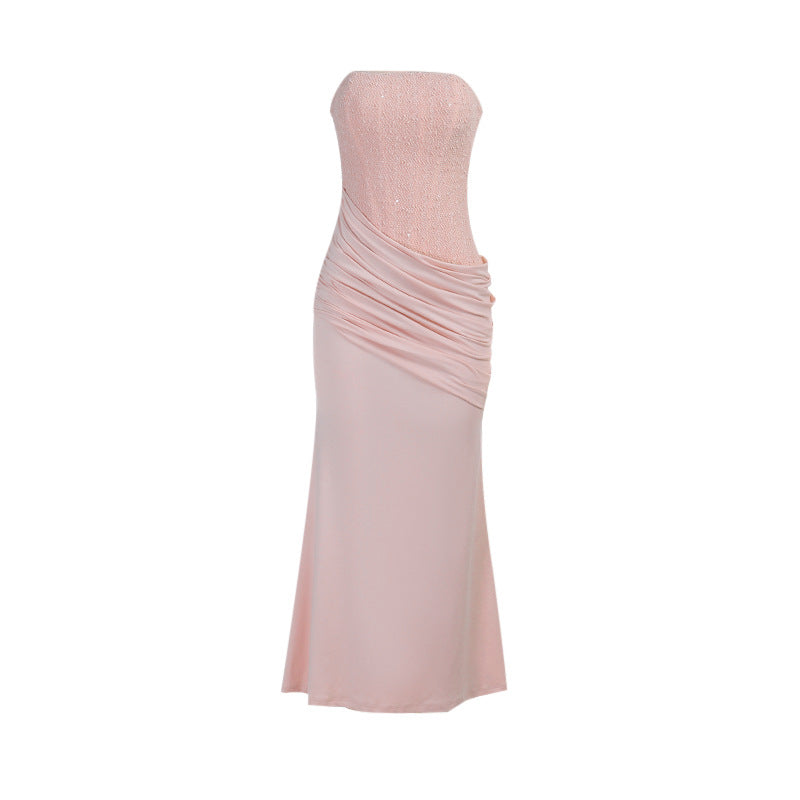 Trägerloses strukturiertes Abendkleid – Bild 3 | LuxeStyle