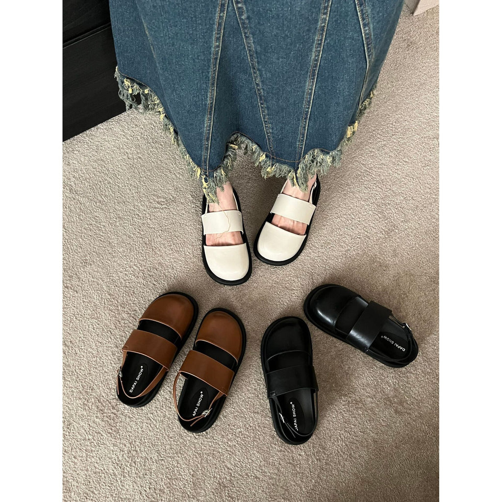 Retro One‑Strap Sandalen mit geschlossener Zehenkappe | LuxeStyle