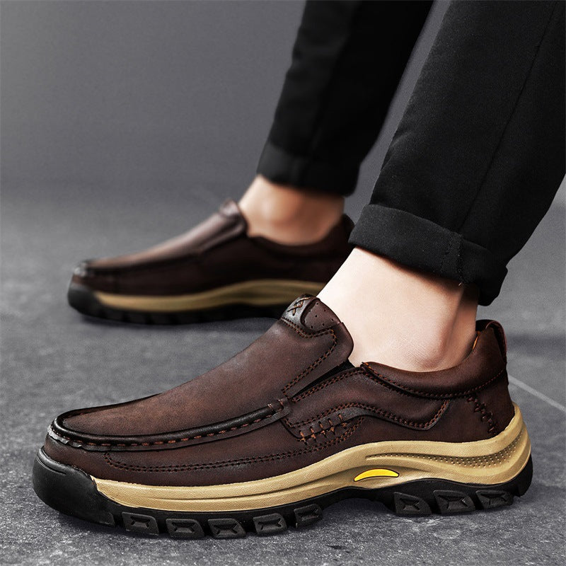 Herren Leder Outdoor-Schuhe mit dicker Sohle – Bild 5 | LuxeStyle