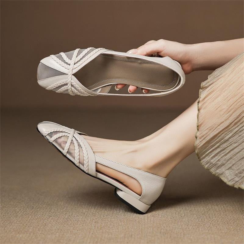 Atmungsaktive Mesh-Sandalen mit niedrigem Absatz – Bild 1 | LuxeStyle