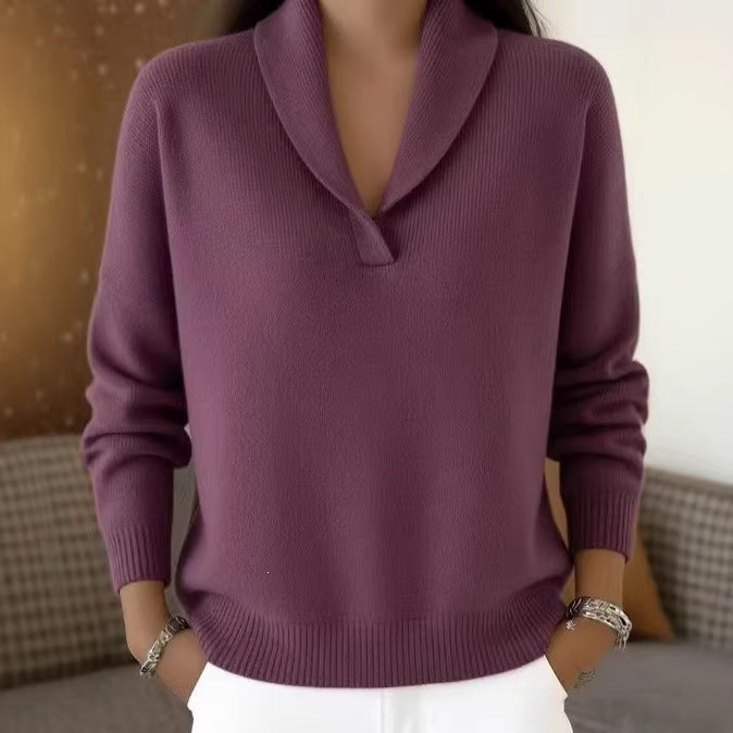 V-Neck Pullover im Retro-Stil