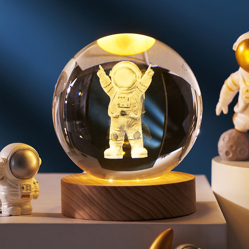 3D Planeten Kristallkugel Nachtlicht